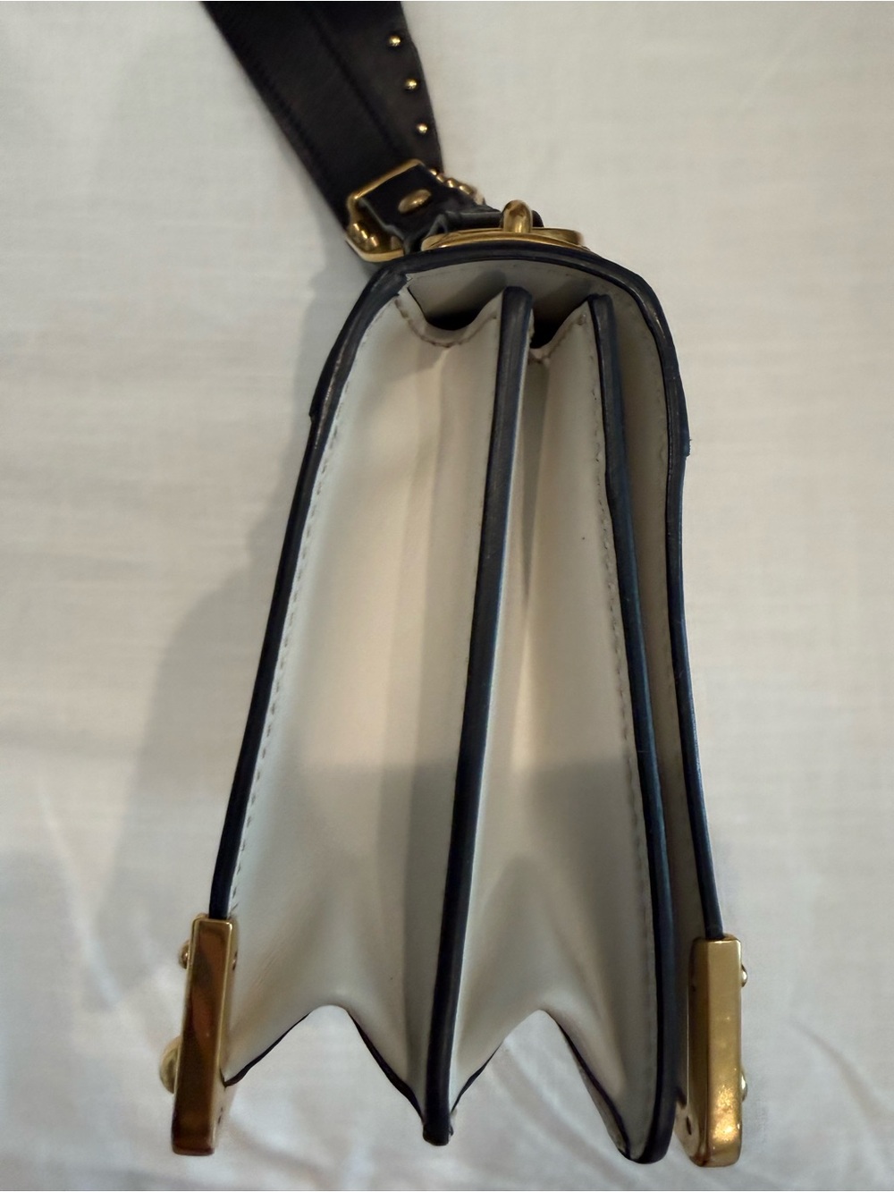 Prada Cahier Black & Cream Leather Crossbody Bag - Picture 11 of 13